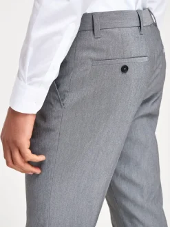 Lichtgrijs - Slim Fit - Chique stretchy broek
