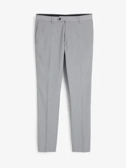 Lichtgrijs - Slim Fit - Chique stretchy broek