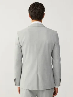 Lichtgrijs - Slim Fit - Meegevend stretchkostuumjasje