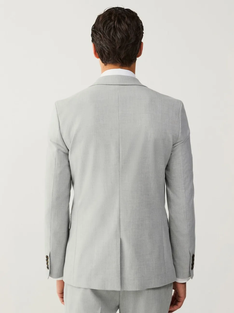 Lichtgrijs - Slim Fit - Meegevend stretchkostuumjasje