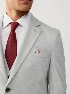 Lichtgrijs - Slim Fit - Meegevend stretchkostuumjasje