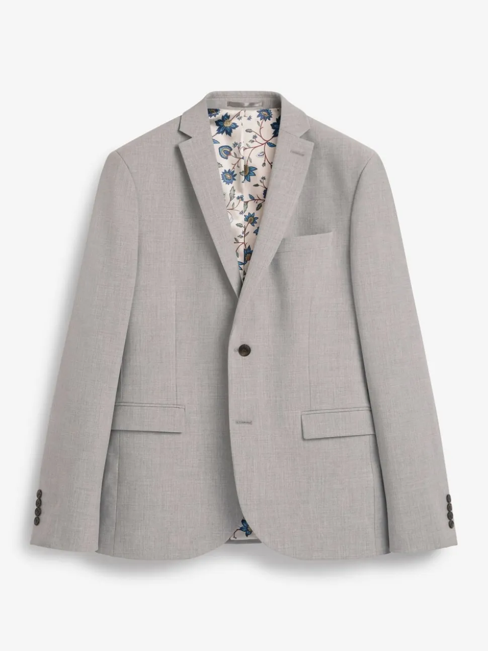 Lichtgrijs - Slim Fit - Meegevend stretchkostuumjasje