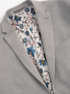 Lichtgrijs - Slim Fit - Meegevend stretchkostuumjasje