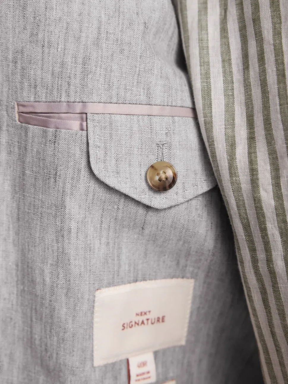 Lichtgrijs - Slimfit Leomaster Italiaans 100% linnen colbert