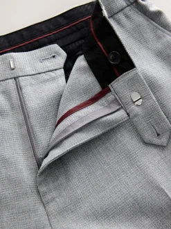 Lichtgrijs - Slimme broek met elastische tailleband en normale pasvorm