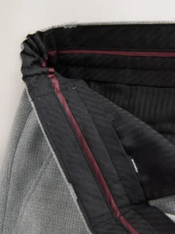 Lichtgrijs - Slimme broek met elastische tailleband en normale pasvorm