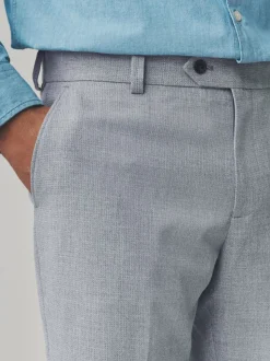 Lichtgrijs - Slimme broek met elastische tailleband en normale pasvorm