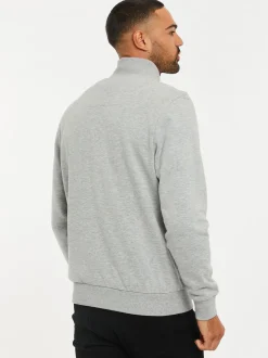 Lichtgrijs - Threadbare - Sweatshirt met korte rits aan de hals