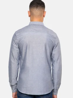 Lichtgrijs - Threadbare Oxford-overhemd met lange mouwen