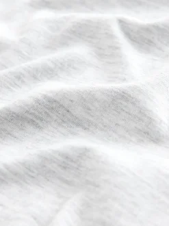 Lichtgrijs gemêleerd - Slim Fit - Essentieel katoenen T-shirt met ronde hals