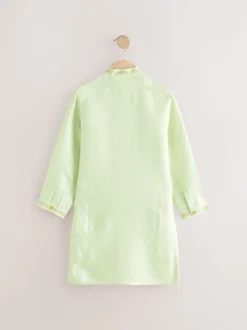 Lichtgroen geborduurd - Kurta (3mnd -16jr)