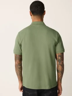 Lichtolijfgroen - Normale Pasvorm - Piqué poloshirt met korte mouwen