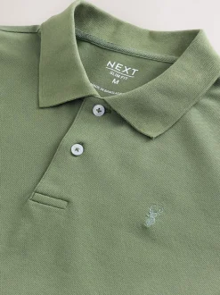 Lichtolijfgroen - Slim Fit - Piqué poloshirt met korte mouwen