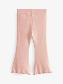 Lichtroze - Geribbelde flare legging (3 mnd-7 jr)