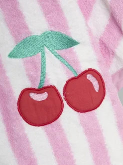 Lichtroze - JoJo Maman Bébé 100% katoenen handdoekponcho met vlindermotief