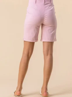 Lichtroze - Roman stretch short met omgeslagen zoom