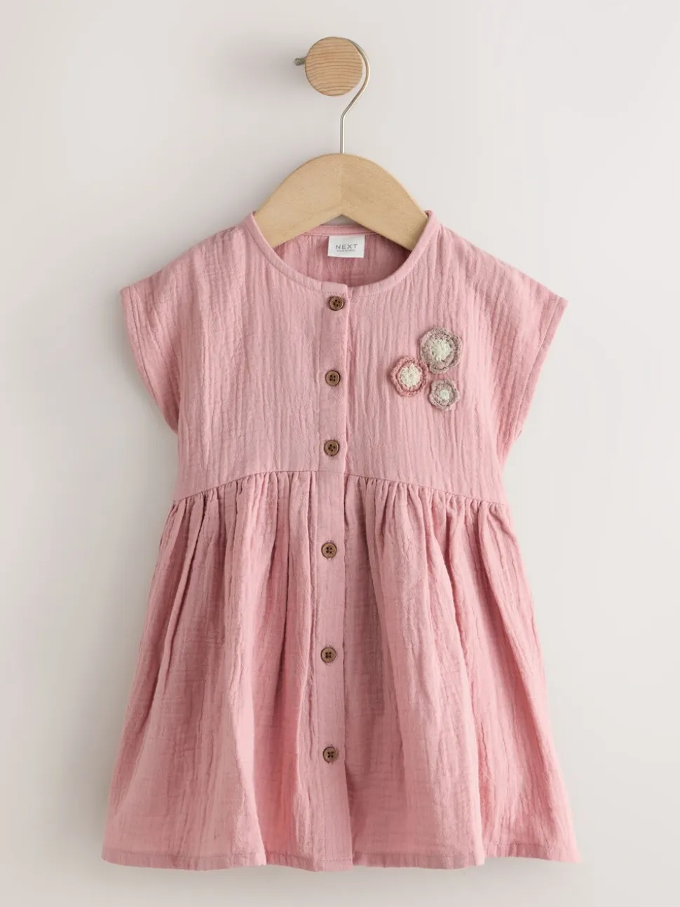 Lichtroze - Textured Short Sleeve Dress (3mths-8yrs)