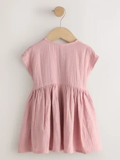Lichtroze - Textured Short Sleeve Dress (3mths-8yrs)