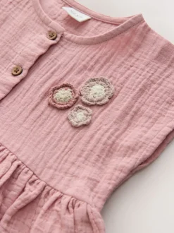 Lichtroze - Textured Short Sleeve Dress (3mths-8yrs)