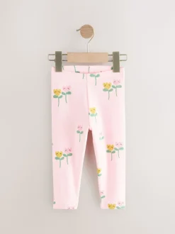 Lichtroze - Verpakking van 5 geribbelde Leggings (3mnd -7jr)