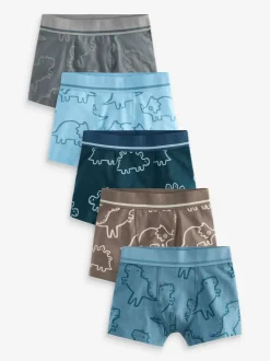 Lijntjes en dinoprint - Junior patroon zwembroeken 5 set (1,5-16jr)
