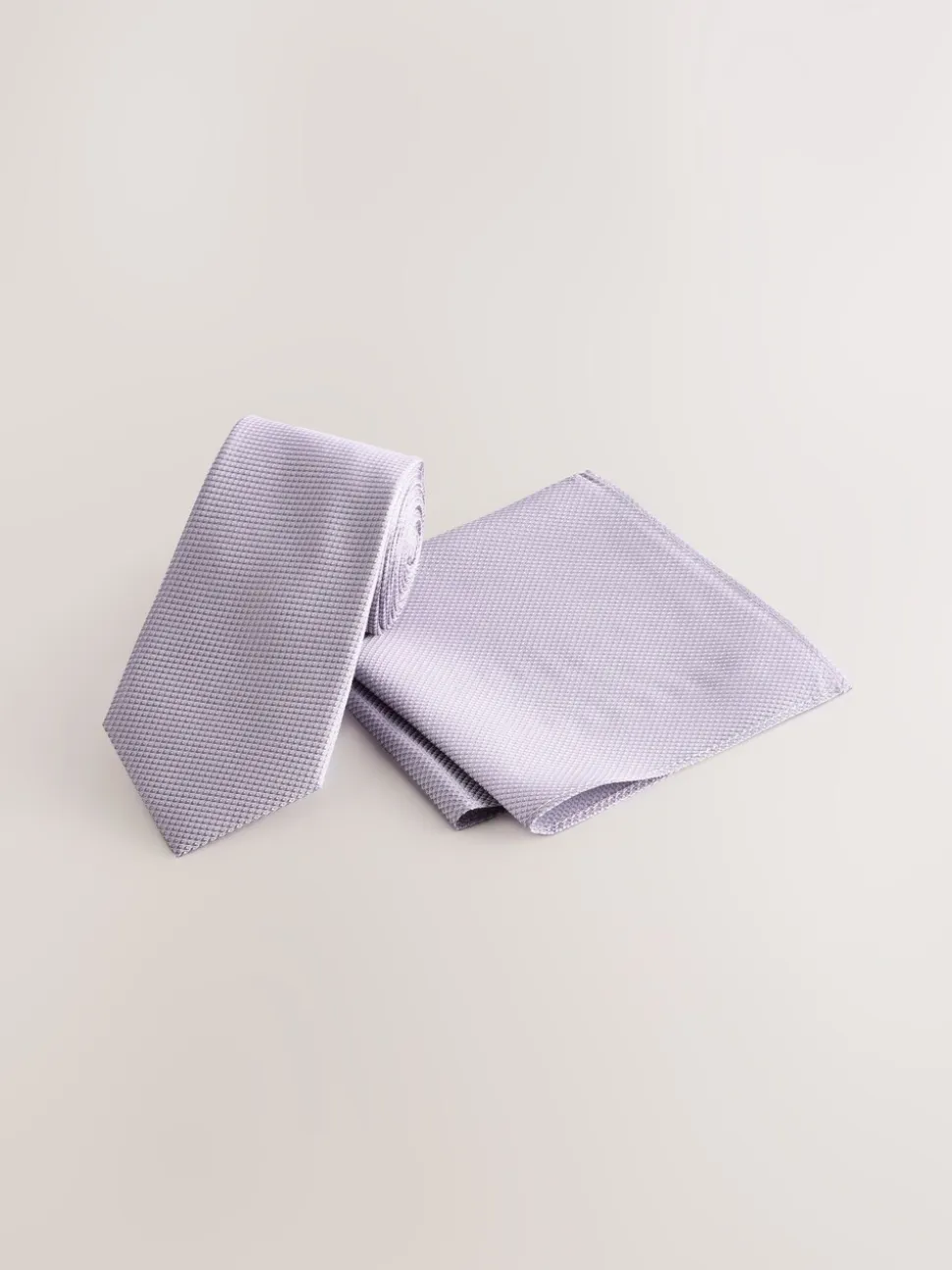 Lila - Set met textuurrijke stropdas en pochet