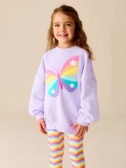 Lila met vlinders - Little Bird by Jools Oliver 2 Piece Jumper and Leggings Set