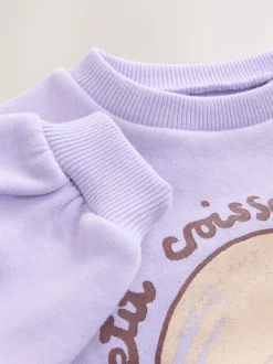 Lilac Purple Crossiant - Sweatshirt met ronde hals (3 mnd-7 jr)