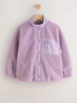 Lila-paars - Button Up Fleece Jacket (3-16yrs)