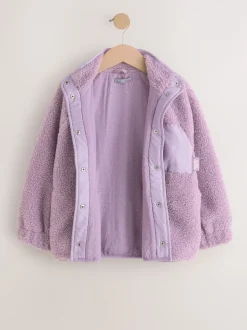 Lila-paars - Button Up Fleece Jacket (3-16yrs)