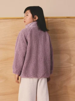Lila-paars - Button Up Fleece Jacket (3-16yrs)