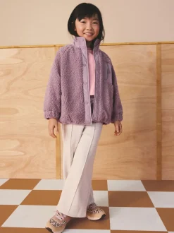 Lila-paars - Button Up Fleece Jacket (3-16yrs)