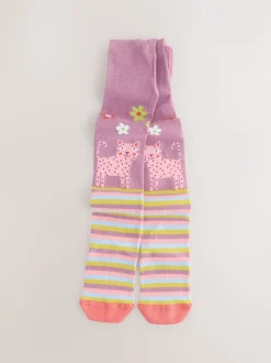 Lila-paars - Cotton Rich Stripe Character Tights