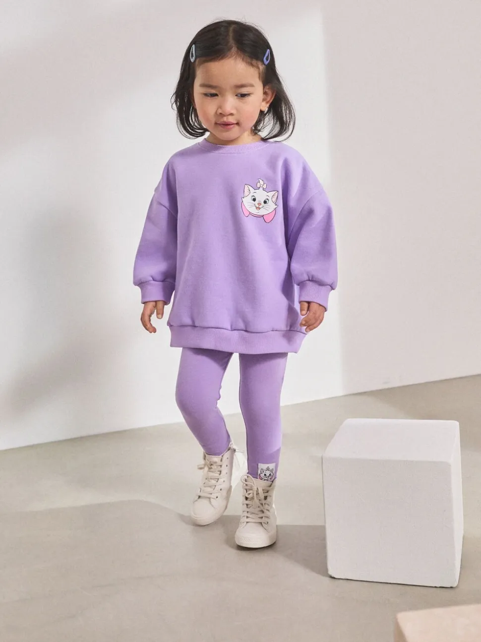 Lila-paars - Disney Aristocats sweatshirt en legging set (3mnd-7jr)