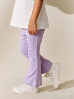 Lila-paars - Geribbelde flare legging (3 mnd-7 jr)