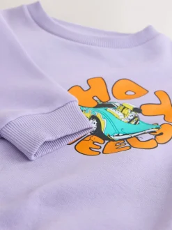 Lila-paars - Hot Wheels Crew Neck Sweatshirt (9mths-8yrs)