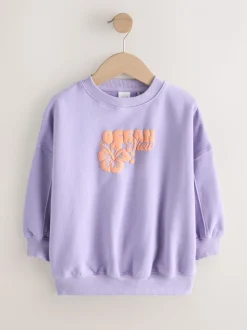 Lilapaars bloem - Sweatshirt (3 - 16 jr)