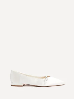 Linzi Bridal Engaged Pointed Toe Ballet Flats With Buckle Detail
