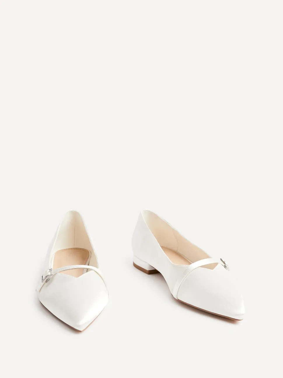 Linzi Bridal Engaged Pointed Toe Ballet Flats With Buckle Detail