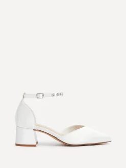 Linzi Bridal Jordanna pumps met lage blokhak en versierd enkelbandje