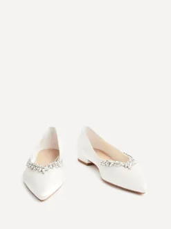 Linzi Bruidskleding eindeloze platte ballerina's met spitse neus en bies