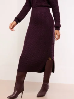 Lipsy Cable Knit Co Ord Midi Skirt