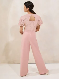 Lipsy 2-in-1 geplooide gelegenheids-jumpsuit met fladdermouwen (5-16jr)