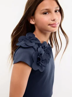 Lipsy Scuba 3D Corsage Cap Mouwloze Jurk (5-16jr)