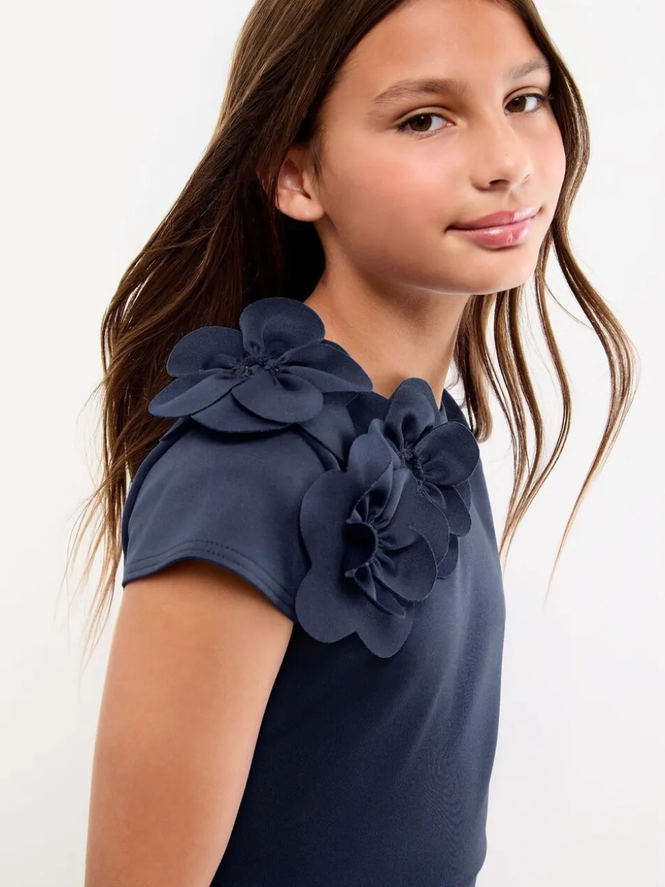 Lipsy Scuba 3D Corsage Cap Mouwloze Jurk (5-16jr)