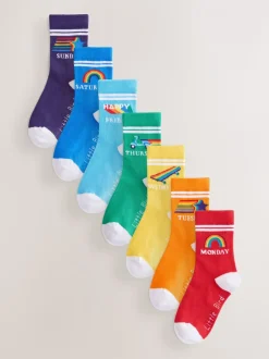 Little Bird by Jools Oliver Bright Rainbow Days Of The Week Socks 7 Pack