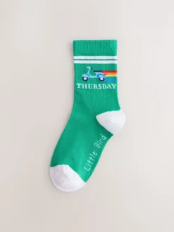 Little Bird by Jools Oliver Bright Rainbow Days Of The Week Socks 7 Pack