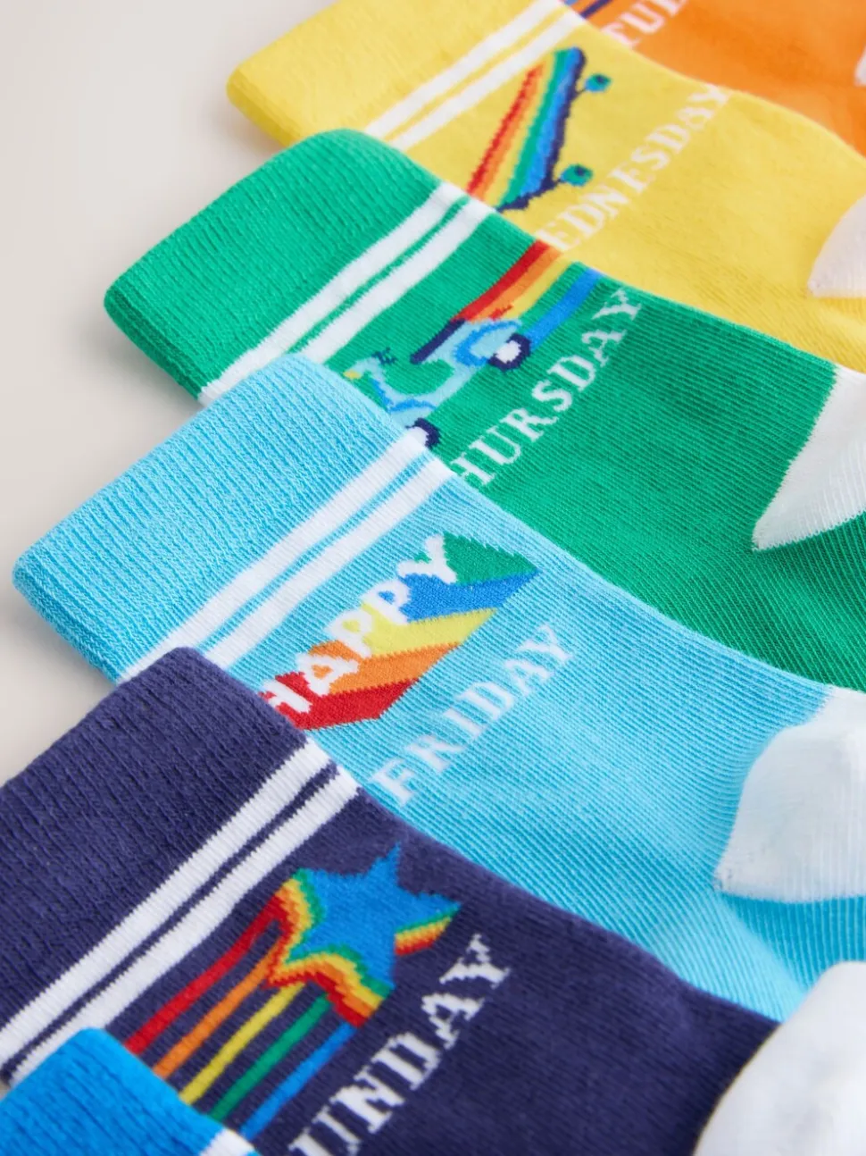 Little Bird by Jools Oliver Bright Rainbow Days Of The Week Socks 7 Pack