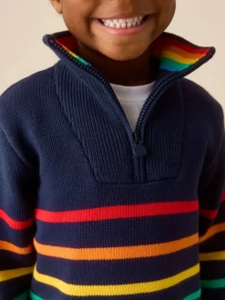 Little Bird by Jools Oliver Knitted Long Sleeve 1/4 Zip Jumper