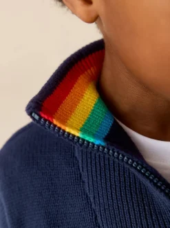 Little Bird by Jools Oliver Knitted Long Sleeve 1/4 Zip Jumper